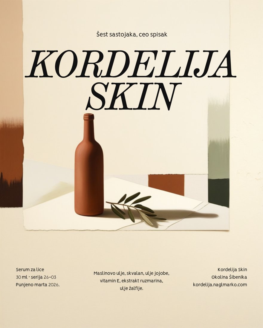 Instagram post za Kordelija Skin napravljen u Canvi