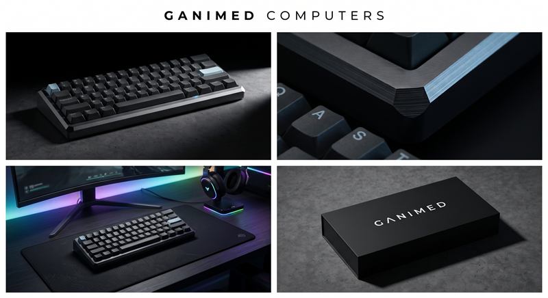 Ganimed Computers — koncept brend, četiri vizuala