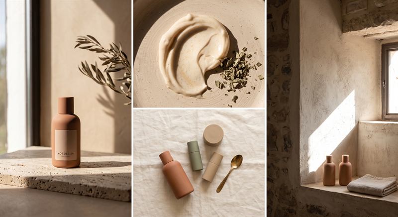 Kordelija Skin — koncept brend, četiri vizuala